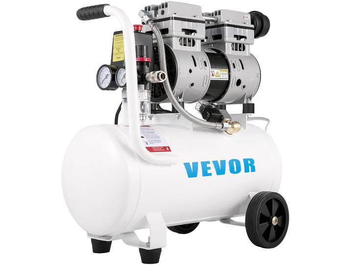 Compresseur d'air VEVOR 5\,5 gallons\, compresseur d'air portable 1 CV\, compresseur d'air sans huile avec réservoir en acier 750 W\, compresseur d'air Pancake 115 PSI\, compresseur ultra silencieux pour les réparations à domicile\, gonflage des pneus