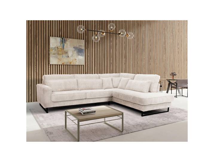 Mid.you Ecksofa Icon, Creme, Metall, teilmassiv, 5-Sitzer, Füllung: Schaumstoffflocken,Schaumstoffflocken,Schaumstoffflocken, Ottomane rechts, L-Form, 284x253 cm, Stoffauswahl, Rücken echt, Wohnzimmer, Sofas & Couches, Wohnlandschaften, Ecksofas