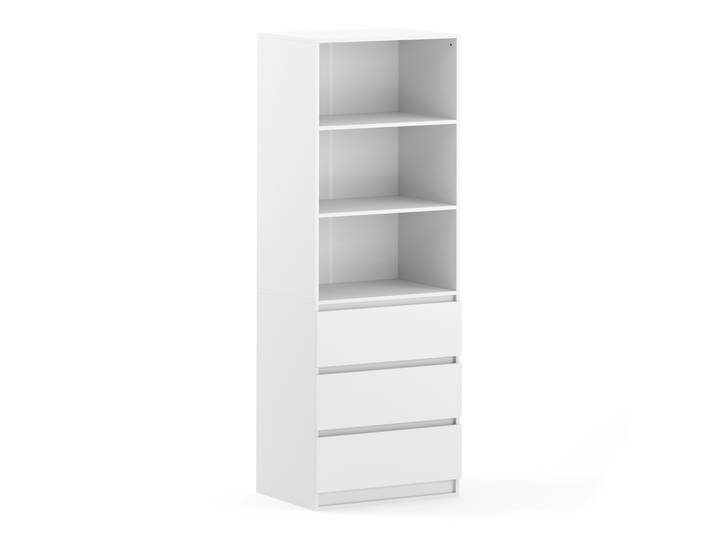 Kleiderschrank offen mit 3 Schubladen 60 x 180 cm weiss