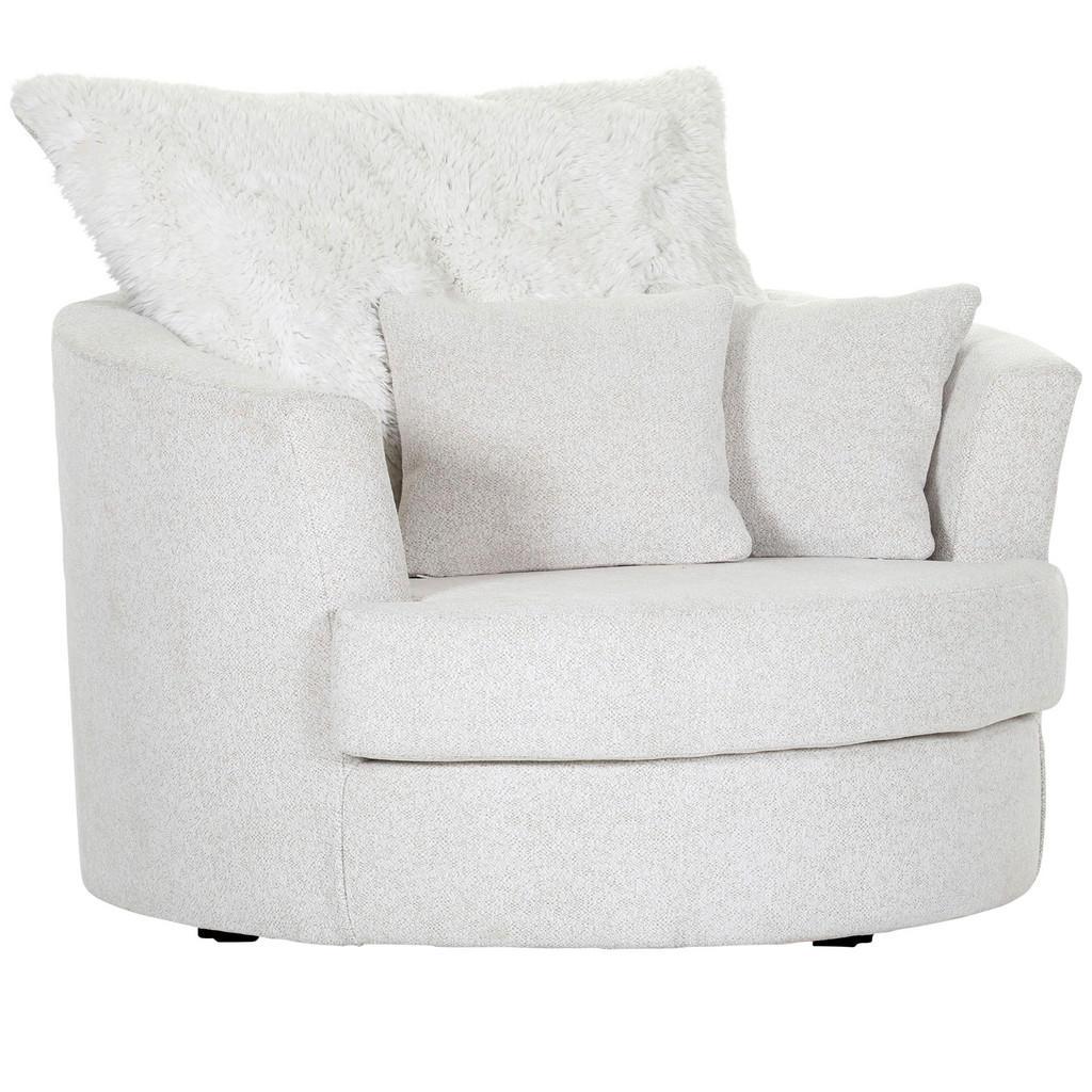 Carryhome Sessel , Weiss , Metall , Füllung: Polyester, Schaumstoffflocken,Polyester, Schaumstoffflocken , 115x72x115 cm , Sitzfläche 360° drehbar , Wohnzimmer, Sessel, Sessel
