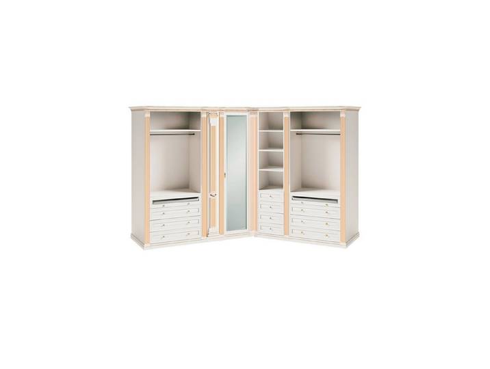 JVmoebel Eckschrank Weißer Eckschrank aus Massivholz mit elegantem Design (Eckschrank) Made in Europa