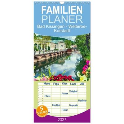 Familienplaner 2027 - Bad Kissingen - Welterbe-Kurstadt mit 5 Spalten (Wandkalender, 21 x 45 cm) CALVENDO