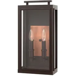 Wandleuchte Außenlampe Wandlampe Außenleuchte Bronze Kupfer Alu Glas 2-flammig