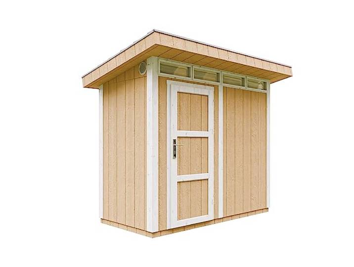 Gartenhaus Premium Qualität 3m² - L161xW294cm- All-Inclusive-Set mit Boden, Bitumen-Dachziegeln, Farbset- Hochwertiger Geräteschuppen aus Holzwerkstoffplatten LP Smartside - M901 Harvest Honey
