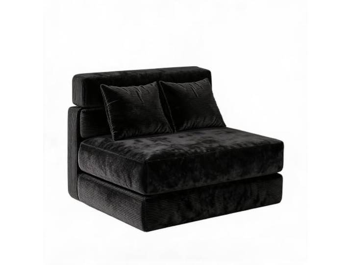 Virimolo 193×102cm Doppelte Schlafsofa Mit Kissen, Klappbar Bodensofa Cord Schlafsofa 4-in-1,Lounge für Wohnzimmer, Schlafzimmer, Gästezimmer, platzsparender, abnehmbar & waschbar, Schwarz
