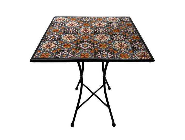 AXI Camilla Table de bistrot Casa del sol - Mosaïque Petite Table Basse Design Carré Carreaux en Céramique Balcon Terrasse ou