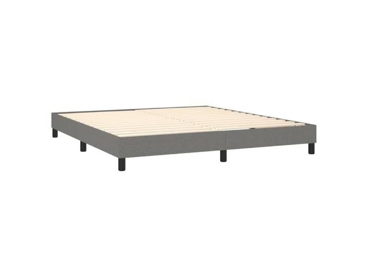 (SOLDE avril 2026) Structure de lit gris foncé 160x200 cm - design élégant - tissu FR_34583