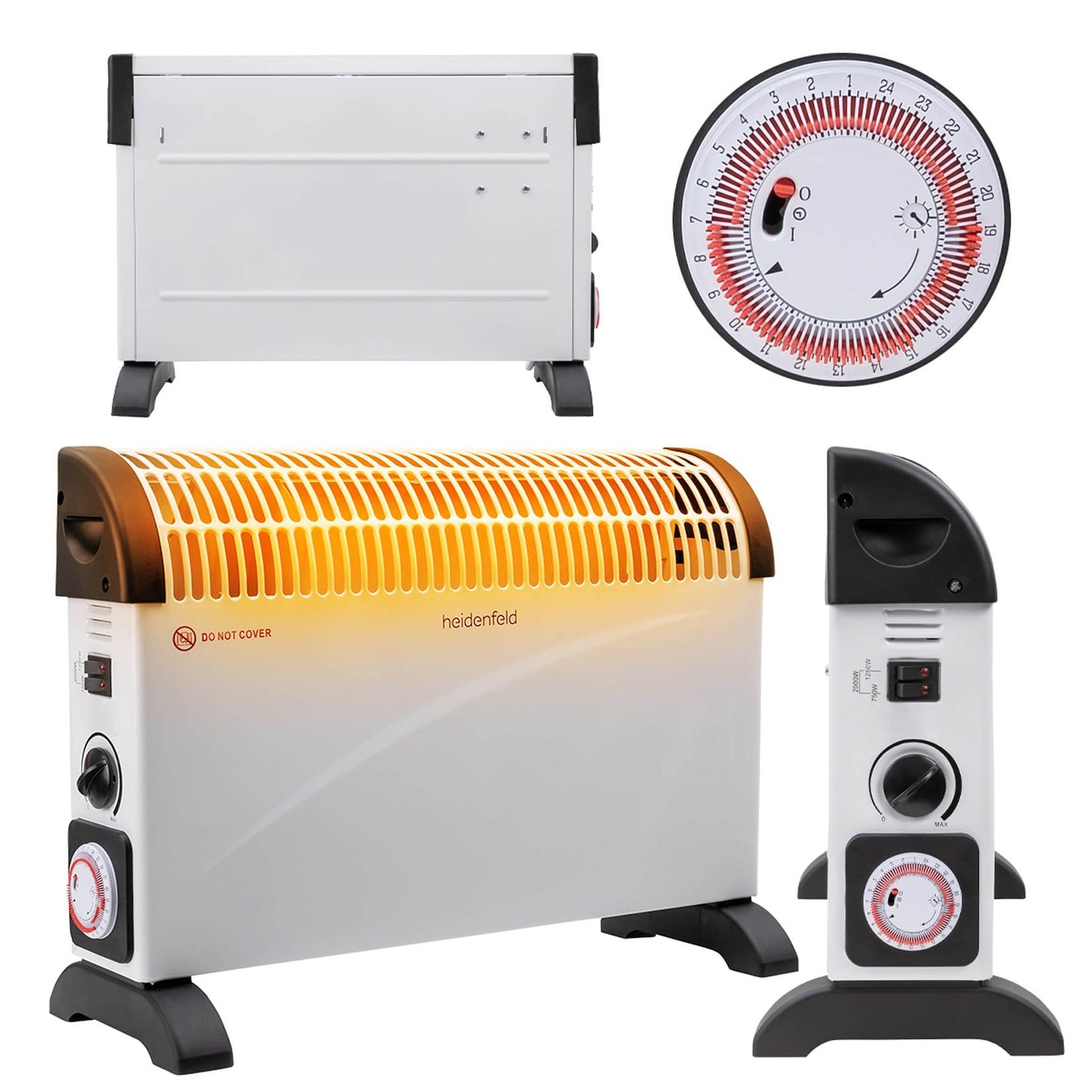 Heidenfeld Konvektorheizung HL200, 750-2000 Watt, verschiedene Heizstufen, Tragegriffe, bis 25 m² (Classic)