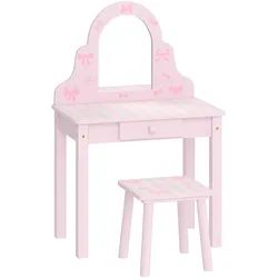 KINDER-SCHMINKTISCH-SET MDF Acryl Rosa