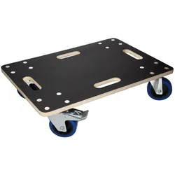 TRANSPORTROLLER mit 4 Rollen 2 mit Bremsen 40x60 cm Traglast 800kg Siebdruck Holzplatte Schwarz