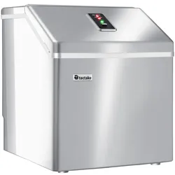 tectake Eiswürfelmaschine für klare Eiswürfel  Silber