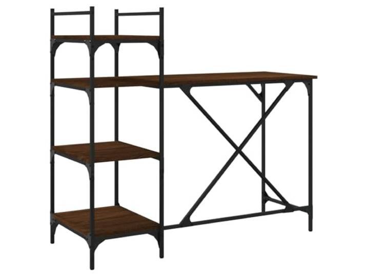 vidaXL Computerbureau met schappen 120x47x109 cm bruin eikenkleur
