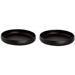 Maastricht Porselein Maastricht Porzellan tiefes Geschirr Universe 21 cm Schwarz Porzellan 2 Stück