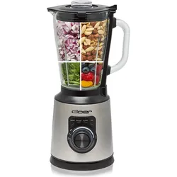 Cloer 6958 Standmixer mit 1,5 l Glasbehälter und 6-flügligem Messer, Mixer mit Smoothie-, Ice-Crush-, Standmixer, Silber