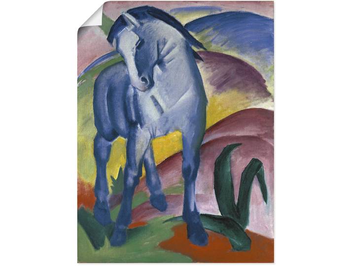 Artland Blaues Pferd I. 1911. Haustiere 1 Stk. tlg. als Leinwandbild, Poster in verschied. Grössen