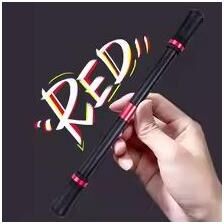 Inspired Finds Weighted Finger Spinning Trick Pen Beginner To Pro Toy black Red