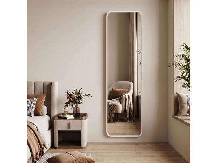 Spiegel GOODPRODUCT Standspiegel Addrik, wahlweise in 2 Grössen 150x40cm oder 160x50cm , weiss (weiß), B:40cm H:150cm T:2,7cm, Glas, Spiegel, Spiegel, Ganzkörperspiegel mit Sicherheitsglas, in verschiedenen Farben