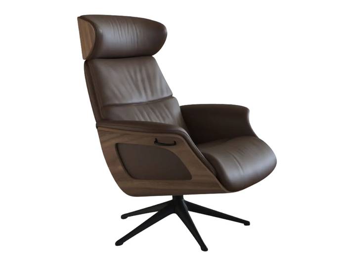 Sessel Fashion Clement, Flexlux, omaha warm oakbark brown, Leder