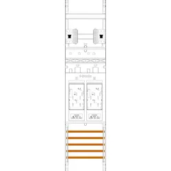 f-tronic 7141059 Zählerfeld E16-HSP, 1-feldrig, H=1050mm, 2-eHZ, 2 HSP E16HSP