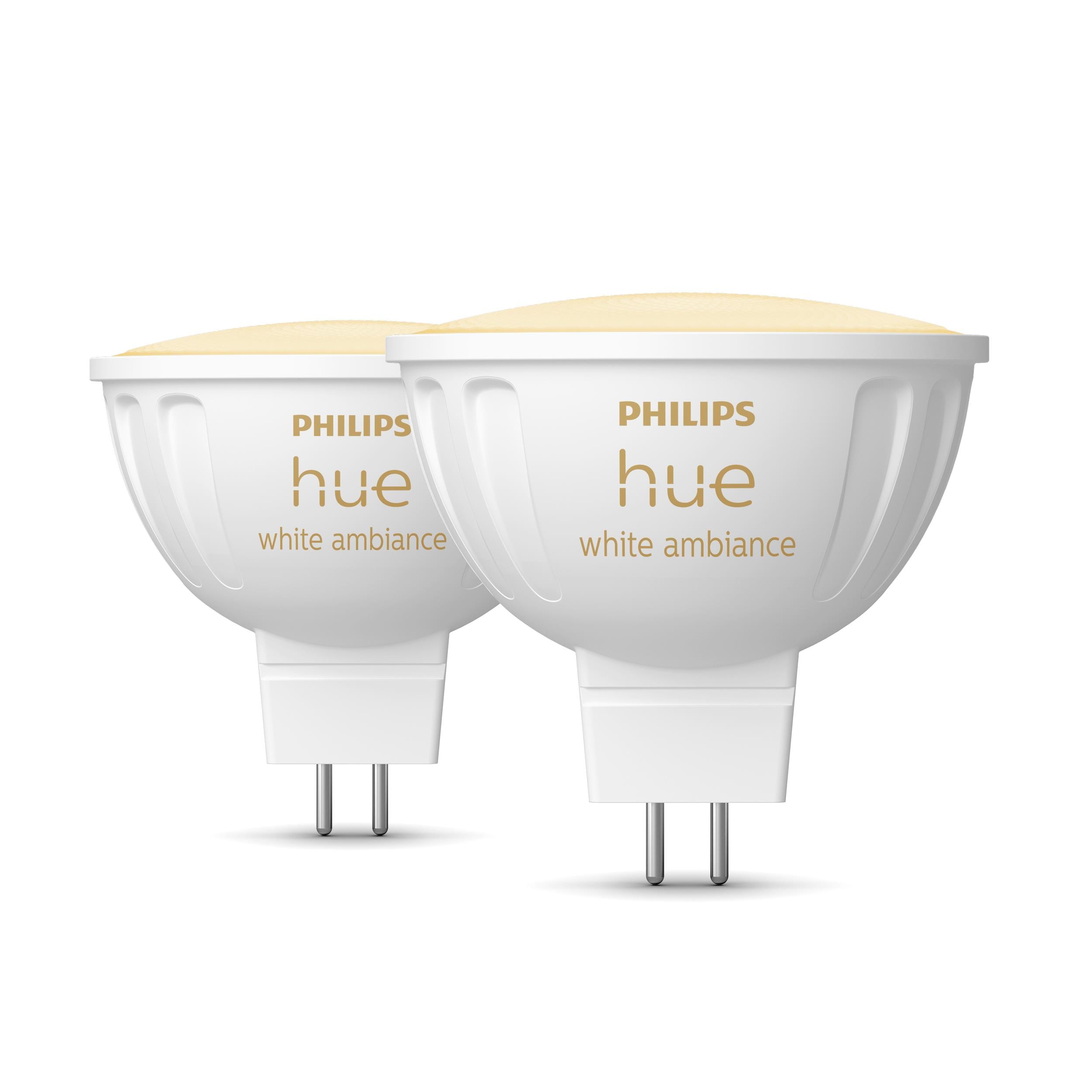 Philips Hue White Ambiance MR16 LED-Lampe 400lm, 2er Pack 49158800