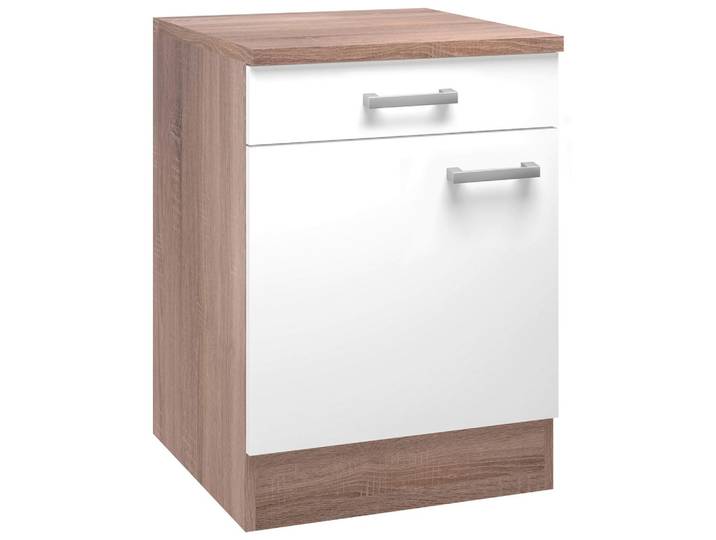 Küchenunterschrank Lexa Weiss/Eiche