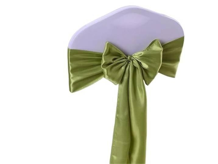 Stuhlschleifen für Hochzeiten 100 teile/los Satin Stuhl Schärpen Bogen Plain Hochzeit Knoten Band DIY Krawatten for Party Event Hotel Bankett Hause Dekorationen(Grass Green)