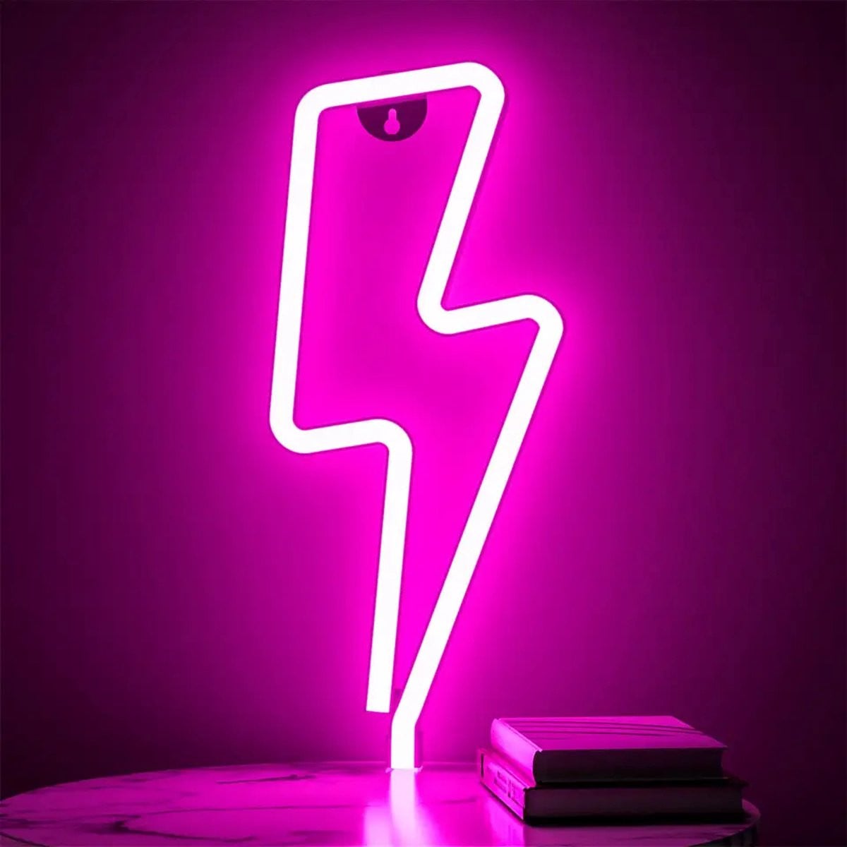 Jawes Neon Sign Bliksem - Roze LED Wandlamp voor Wanddecoratie