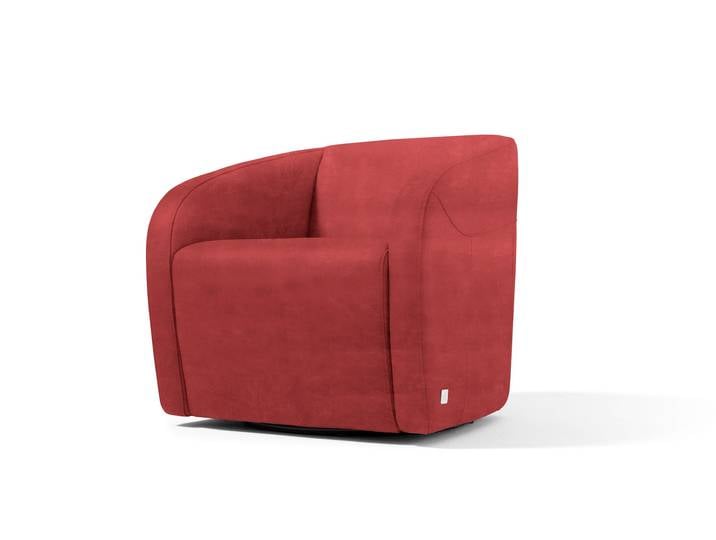 Sessel EGOITALIANO Charlottaas Clubsessel, Designsessel, modern und zeitlos, bequem , rot (marsala), B:73cm H:73cm T:76cm, Luxus-Micofaser Lederoptik (100% Polyester) ist ein neues technisches Gewebe mit einem visuellen und taktilen Aspekt, der dem Nubuk sehr nahe kommt, mit innovativen Eigenschaften. Seine außerordentliche Weichheit kommt von einem exklusiven Produktionsprozess, der Unreinheiten und Unregelmäßigkeiten beseitigt. Das Ergebnis ist eine bemerkenswert samtige Faser, die durch das Vorhandensein von Körnern verstärkt wird. Von der einfarbigen Eleganz der warmen Farben und der Vielfalt an trendigen Farben, die es zu seiner eigenen Stärke und Persönlichkeit machen., Sessel, Sessel, drehbar, kompakte Stellmaße, Solitärsessel