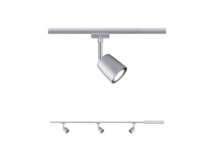 Paulmann URail Cover Set, 3 Spots, Schiene, chrom Cover, dimmbar, alu / grau / zink, für Flurbereich, Metall, Modern