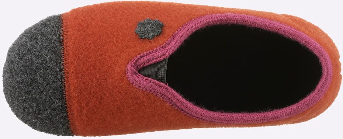 Hausschuh, Damen, Gr. 37, Textil, orange, Schuhe Hausschuh
