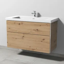Sanipa 3way Waschtischunterbau zu V&B Subway mit 2 Auszügen, Eiche-Natural-Touch, BR84985 BR84985