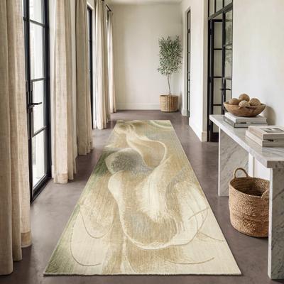 Nourison Brushlight Beige Grey Glam Wool Blend Indoor Rug