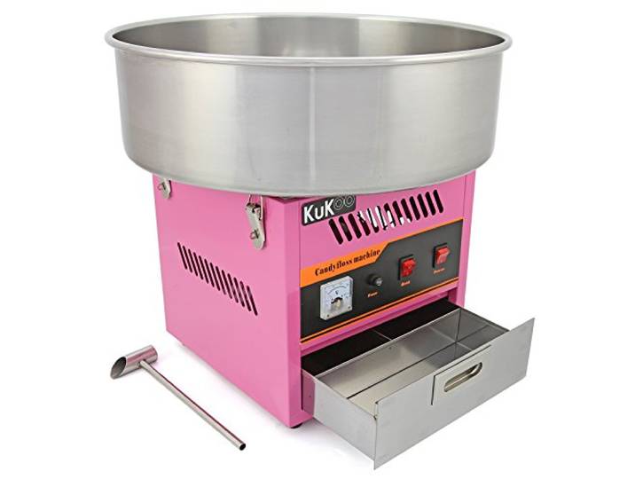 Retro Zuckerwattemaschine Zuckerwattenmaschine Zuckerwattegerät Gratis 500 Zuckerwattestäbchen aus Holz I Candy Floss Machine Commercial