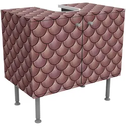 WASCHBECKENUNTERSCHRANK Muschel Fliesen Keramikoptik Rosa 60/55/35 cm