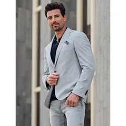 engbers Herren Freizeit-Sakko strukturiert Grau slim fit gemustert - 52