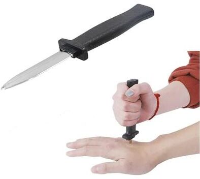 Perfect Picks Market Realistic Retractable Fake Knife Trick Toy Scary Halloween Prank Prop Realistic Retractable Fake Knife Trick Toy Scary Halloween Prank Prop