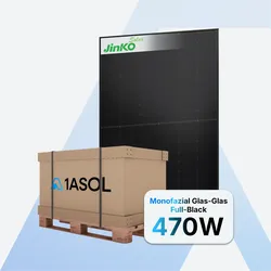 Jinko Tiger Neo 3 48QL6-DB Solarmodul 470 W Glas-Glas Full Black – Palette (37 Stück)