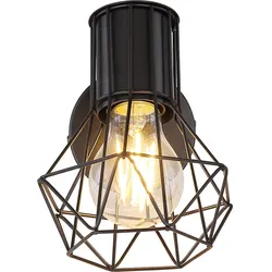 Wand Spot Leuchte Käfig Ess Zimmer Strahler Lampe schwenkbar FILAMENT im Set inkl. LED Leuchtmittel