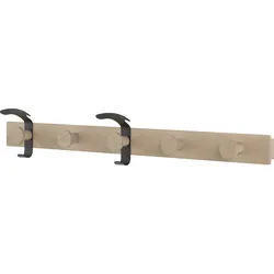 Avail Garderobenleiste helle Eiche mit schwarzen Haken