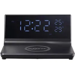 Sygonix, Wecker, SY-5459860 Elektronik Wecker Schwarz (matt) Alarmzeiten 2 USB Anschluss