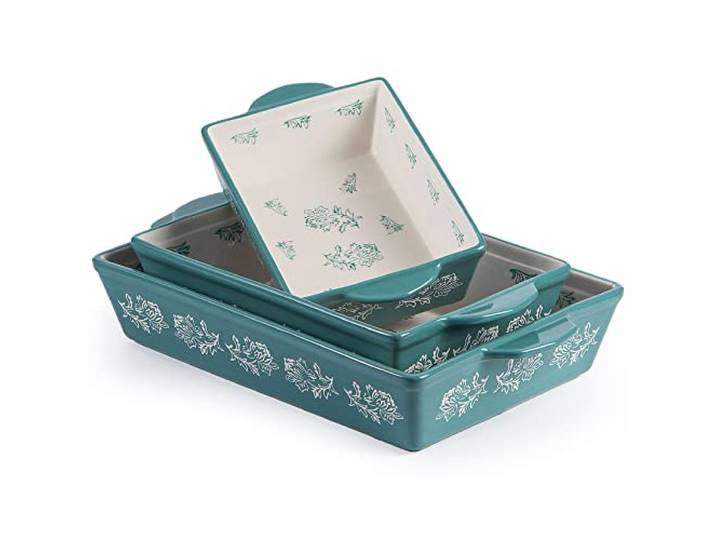 Wisenvoy Auflaufform Keramik Lasagnepfanne Auflaufform 3-teilig Backformen Backformen Backset Backform Set