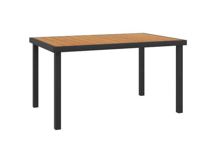 vidaXL Gartentisch Braun 140x90x74 cm Aluminium und WPC