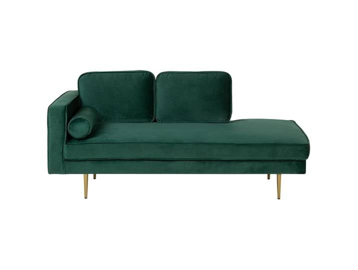 CHAISELONGUE Samtstoff smaragdgrün linksseitig Miramas
