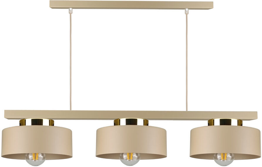 Latitude Run 3 - Light Drum Pendant Beige 20cm H X 75cm W