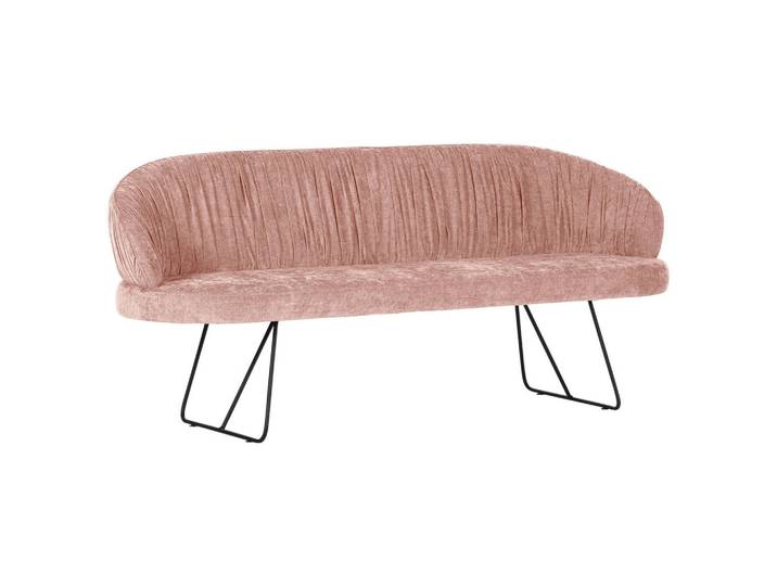 Novel Sitzbank, Rosa, Metall, 202x88x65 cm, Stoffauswahl, mit Rückenlehne, Esszimmer, Bank, Sitzbänke, Sitzbänke mit Lehne