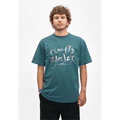 T-Shirt CLEPTOMANICX "Stretchy", Herren, Gr. XL, grün, 100% Baumwolle, bedruckt, normal, Rundhals, Shirts T-Shirt, mit großem Frontprint
