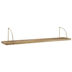 Wandregal `Tevere`: Industrie-Stil, Mango Massivholz/Eisen, 120x22x25 cm | Kadima Design