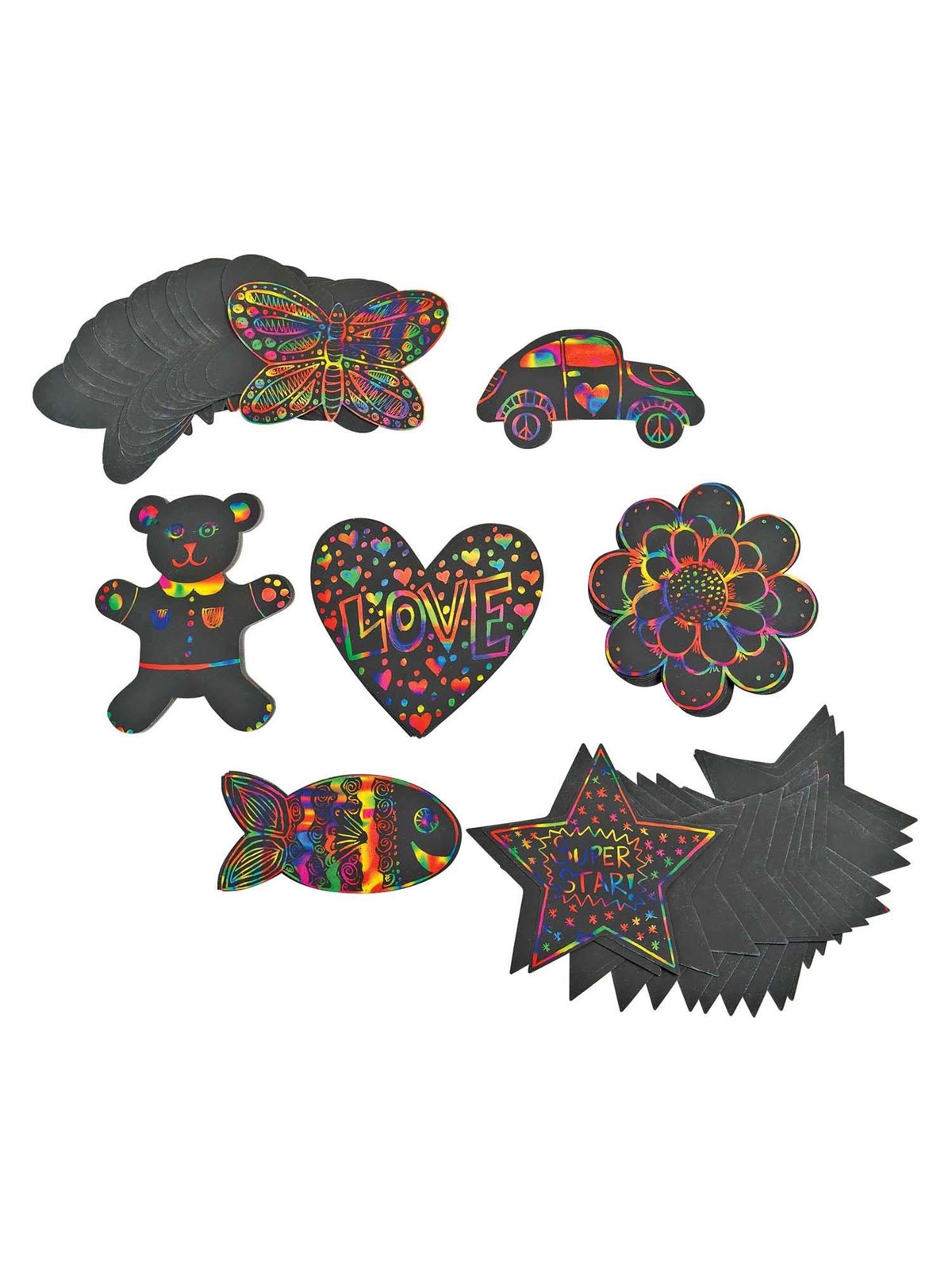 Colorations - Scratch Figures Shapes 98pcs.