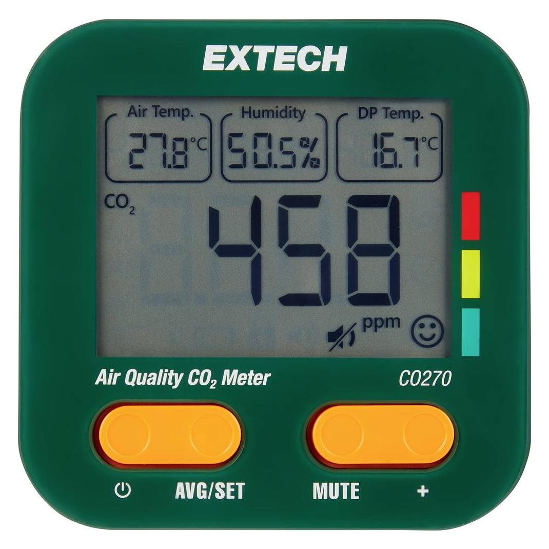 Extech Indoor Air Quality Meter with Temp, Humidity, Dew Point and CO2 Levels (Gas Messgerät) (CO270)
