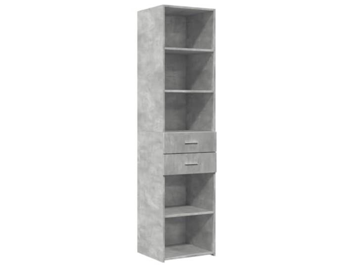 Kaorsrow Highboard Betongrau 45x42,5x185 cm Schrank aus Holzwerkstoff Schlanker Beistellschrank im Beton-Look mit viel Stauraum für Wohnzimmer und Flur, pflegeleicht und modern.